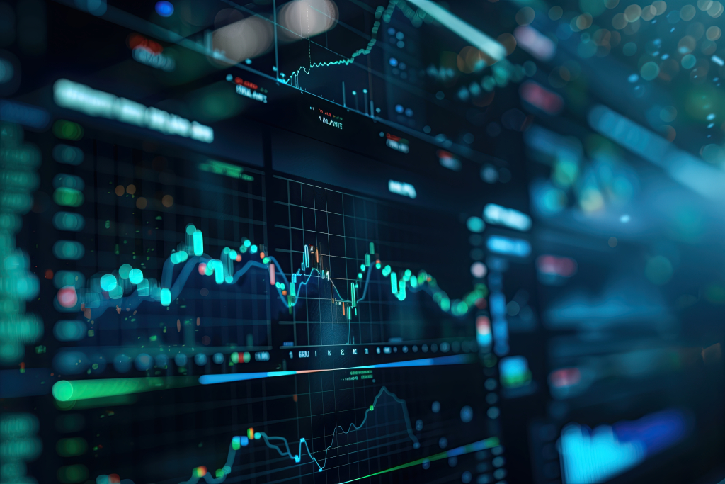 Abstract image of a cryptocurrency exchange platform in action Economy trends background for business idea and all art work design